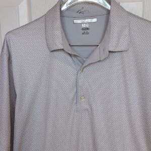 Greg Norman Collection Gray Polo Shirt with Textured Fabric